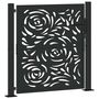Voir la diapositive 2 : VIDAXL Portail de jardin noir 105x106 cm acier conception de flamme