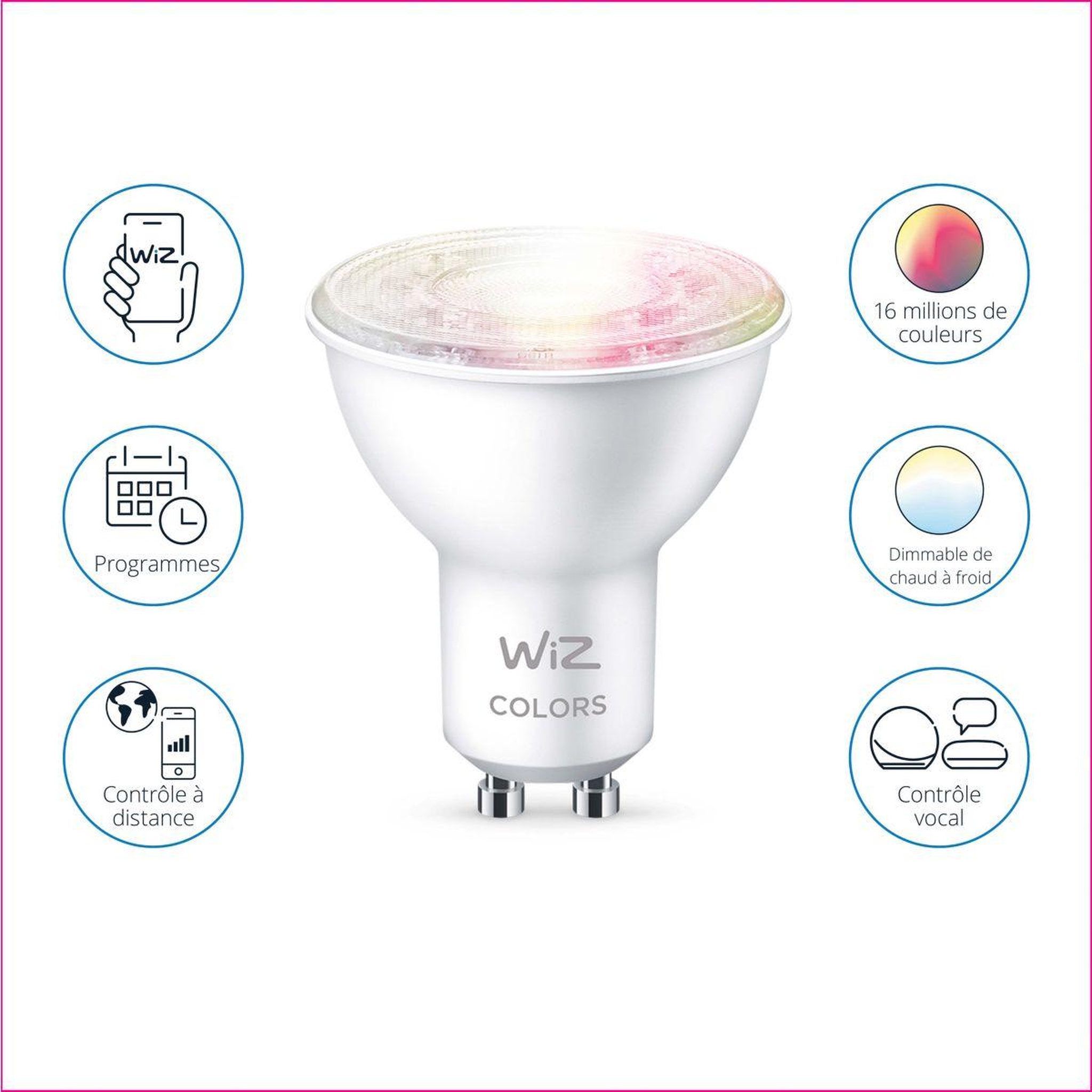 Voir la diapositive 3 : WIZ Ampoule led connectée gu10 couleur 50w