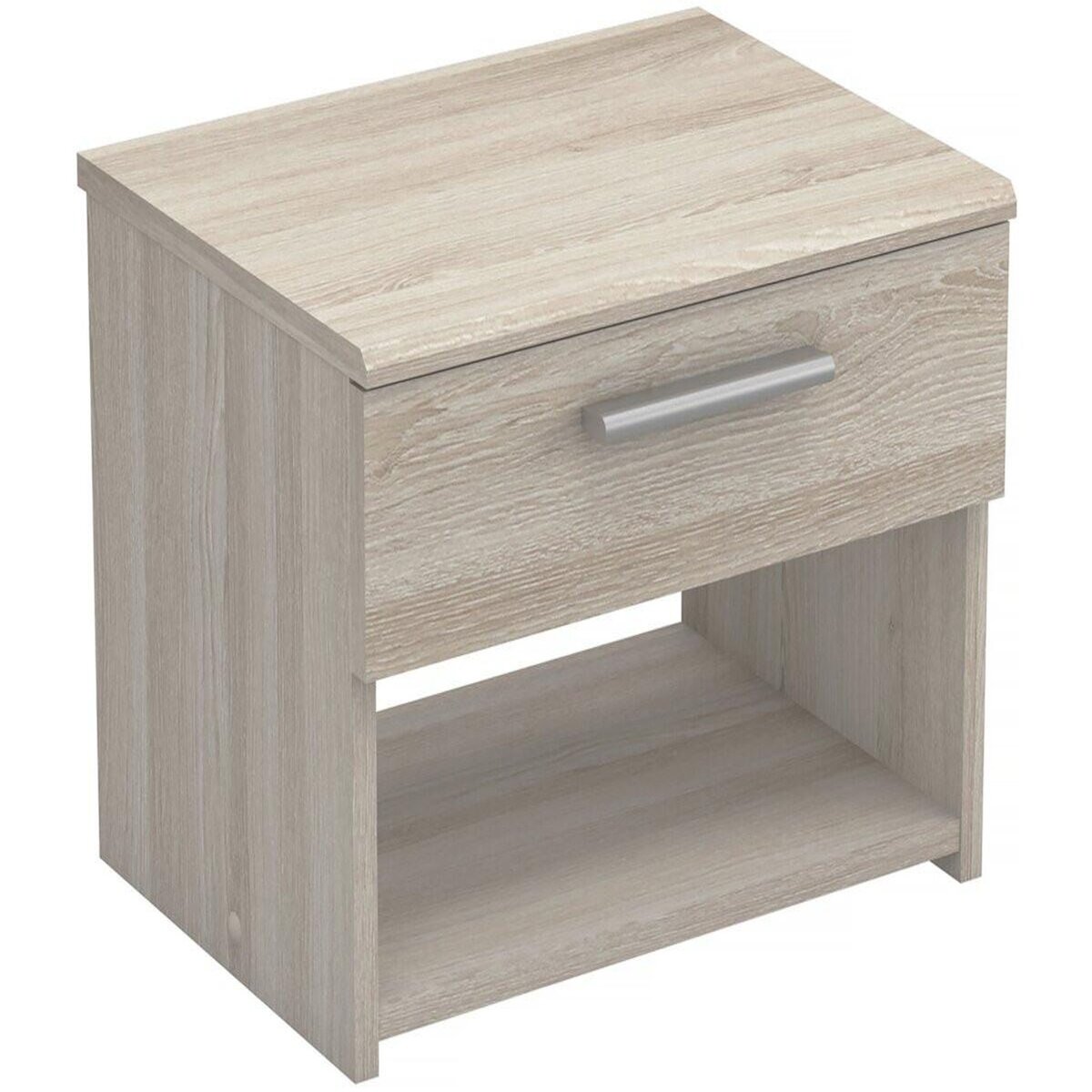 Habitat et Jardin Table de chevet en bois  Pricy  - 1 tiroir - 1 niche - 43 x 32 x 32 cm - Beige