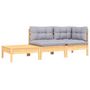Voir la diapositive 2 : VIDAXL Salon de jardin 3 pcs avec coussins gris Bois de pin massif