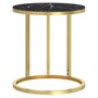 Voir la diapositive 2 : VIDAXL Table d'appoint Dore et marbre noir 45 cm Verre trempe