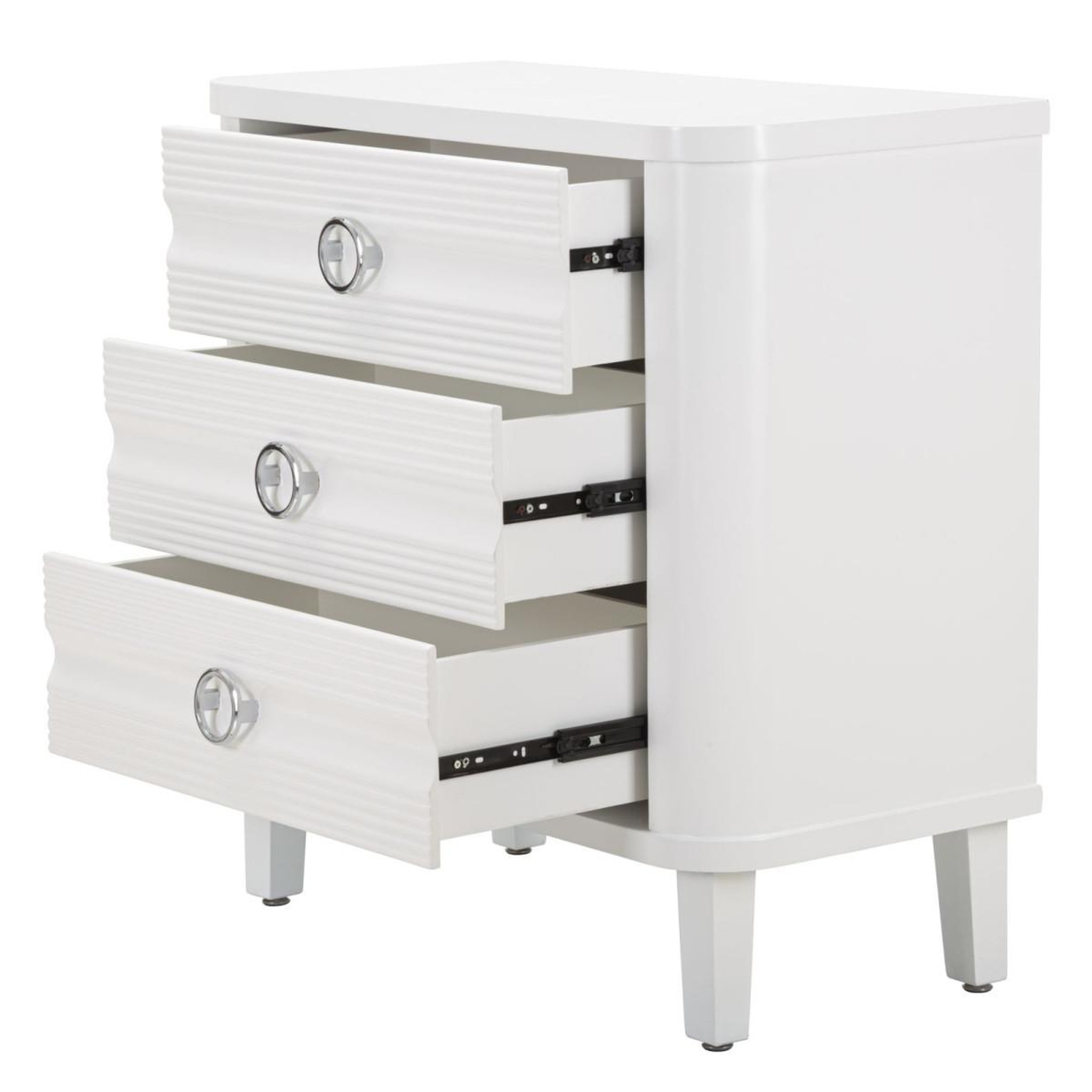 Voir la diapositive 3 : Paris Prix Commode 3 tiroirs en bois  shine  84cm blanc