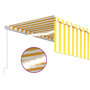 Voir la diapositive 5 : VIDAXL Auvent retractable manuel avec store LED 5x3 m Jaune et blanc