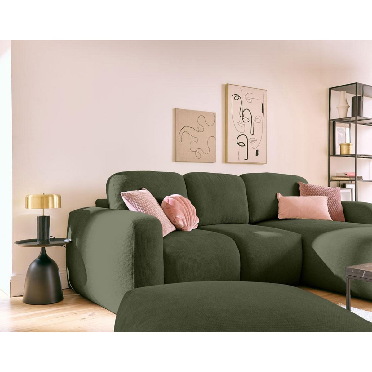 LISA DESIGN Sorrente - canapé d'angle réversible - convertible avec coffre - 4 places - en tissu texturé