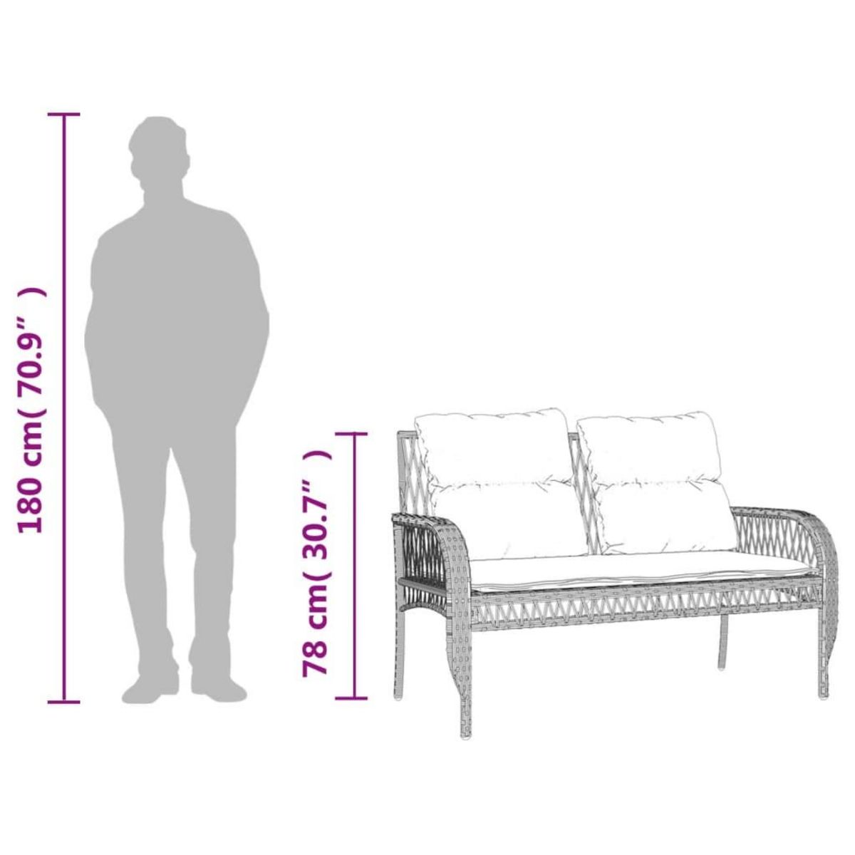 VIDAXL Salon de jardin 4 pcs avec coussins gris clair resine tressee