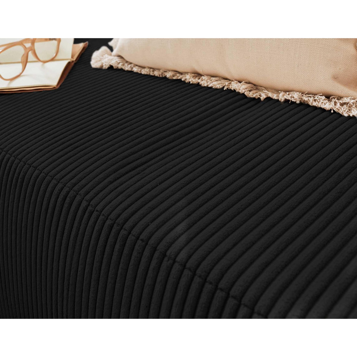 BEST MOBILIER Loutro - canapé 3 places - convertible avec coffre - en velours côtelé