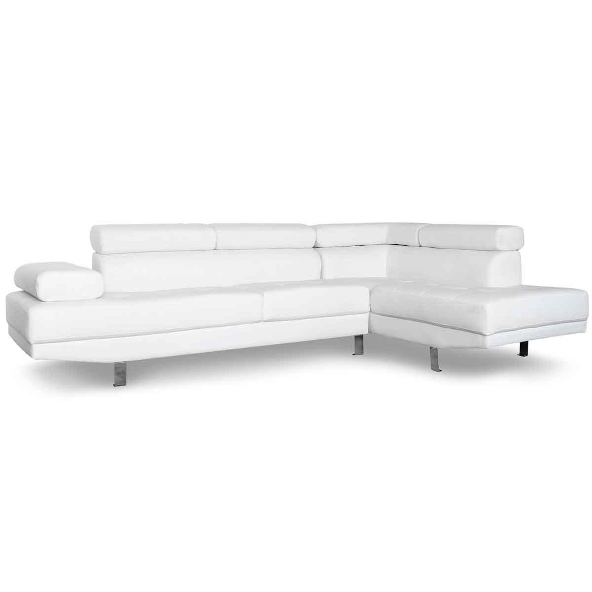 Voir la diapositive 2 : Paris Prix Canapé 5 places  como  260cm blanc angle droit