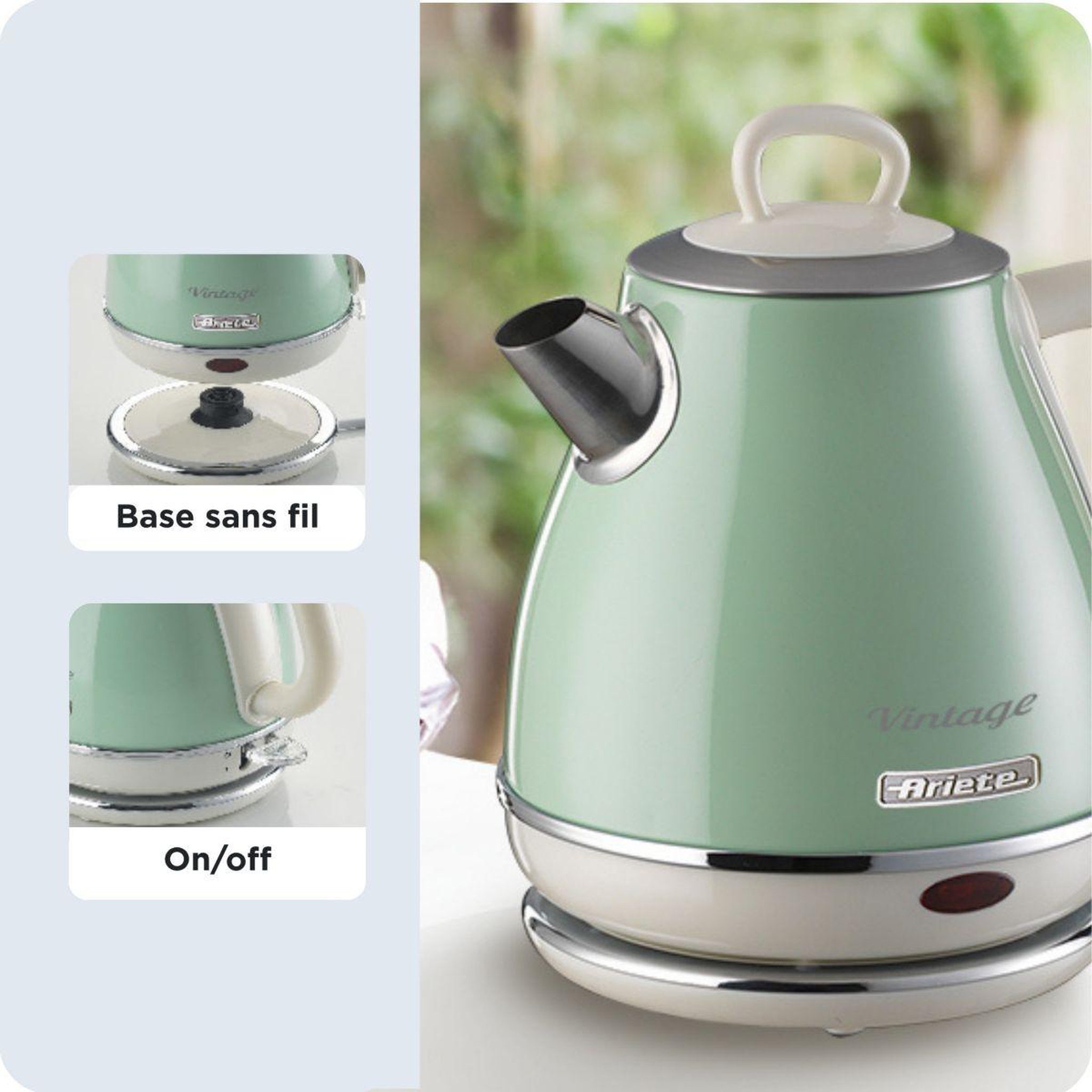 Voir la diapositive 5 : ARIETE Bouilloire vintage vert 2868VERT