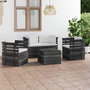 Voir la diapositive 1 : VIDAXL Salon palette de jardin 5 pcs avec coussins Bois de pin massif