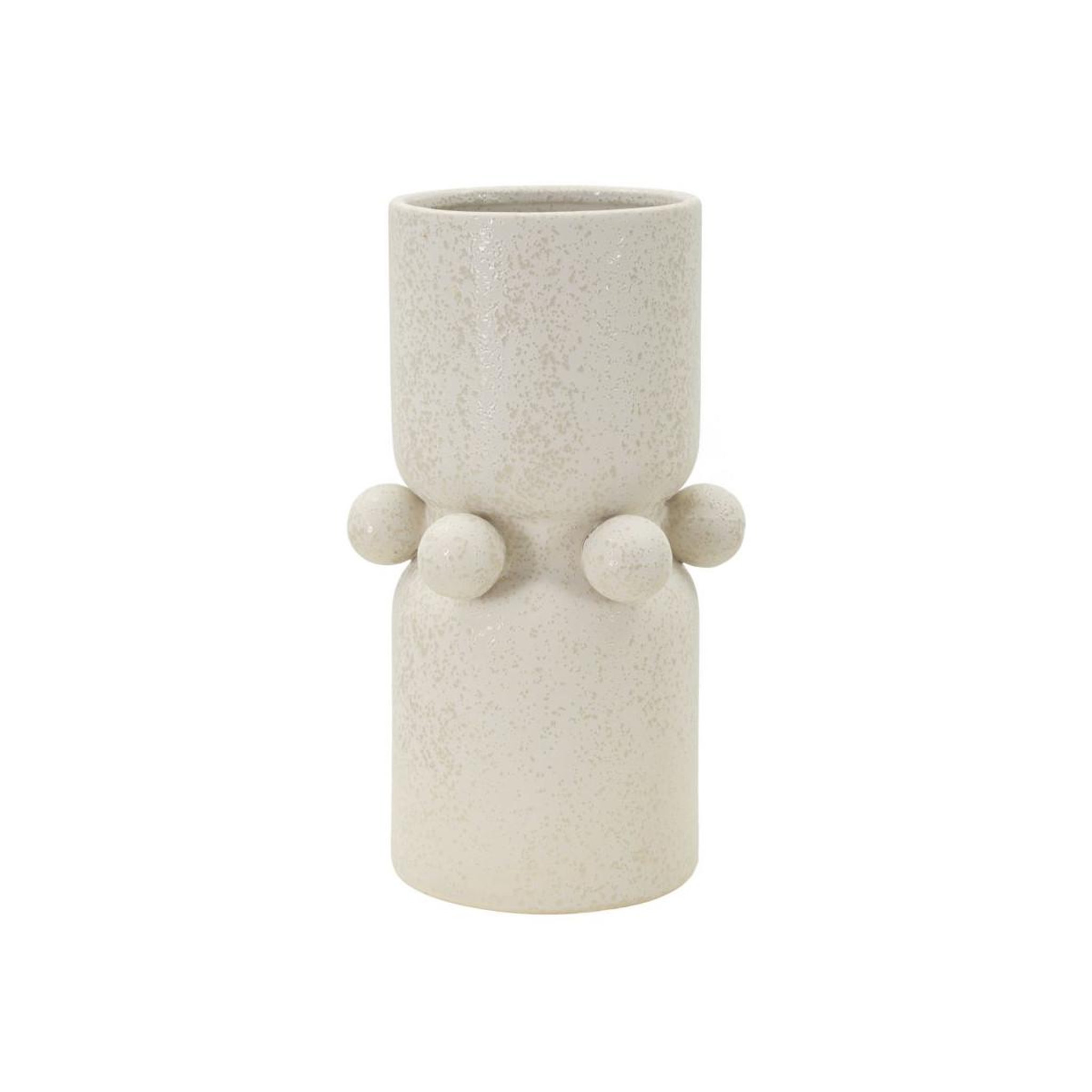 Paris Prix Vase cylindrique en céramique  bubbles  28cm crème