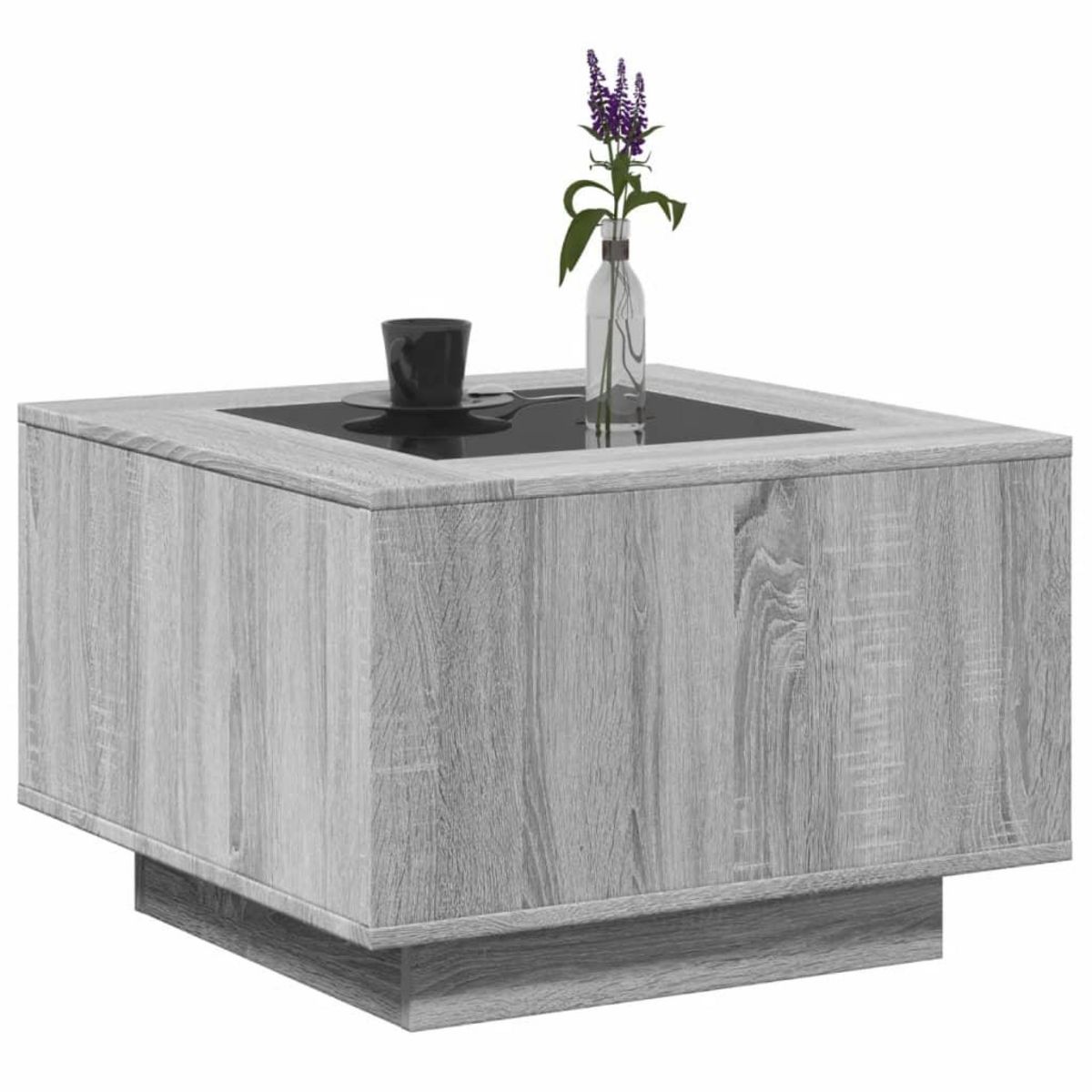 VIDAXL Table basse avec LED sonoma gris 60x60x40 cm bois d'ingenierie