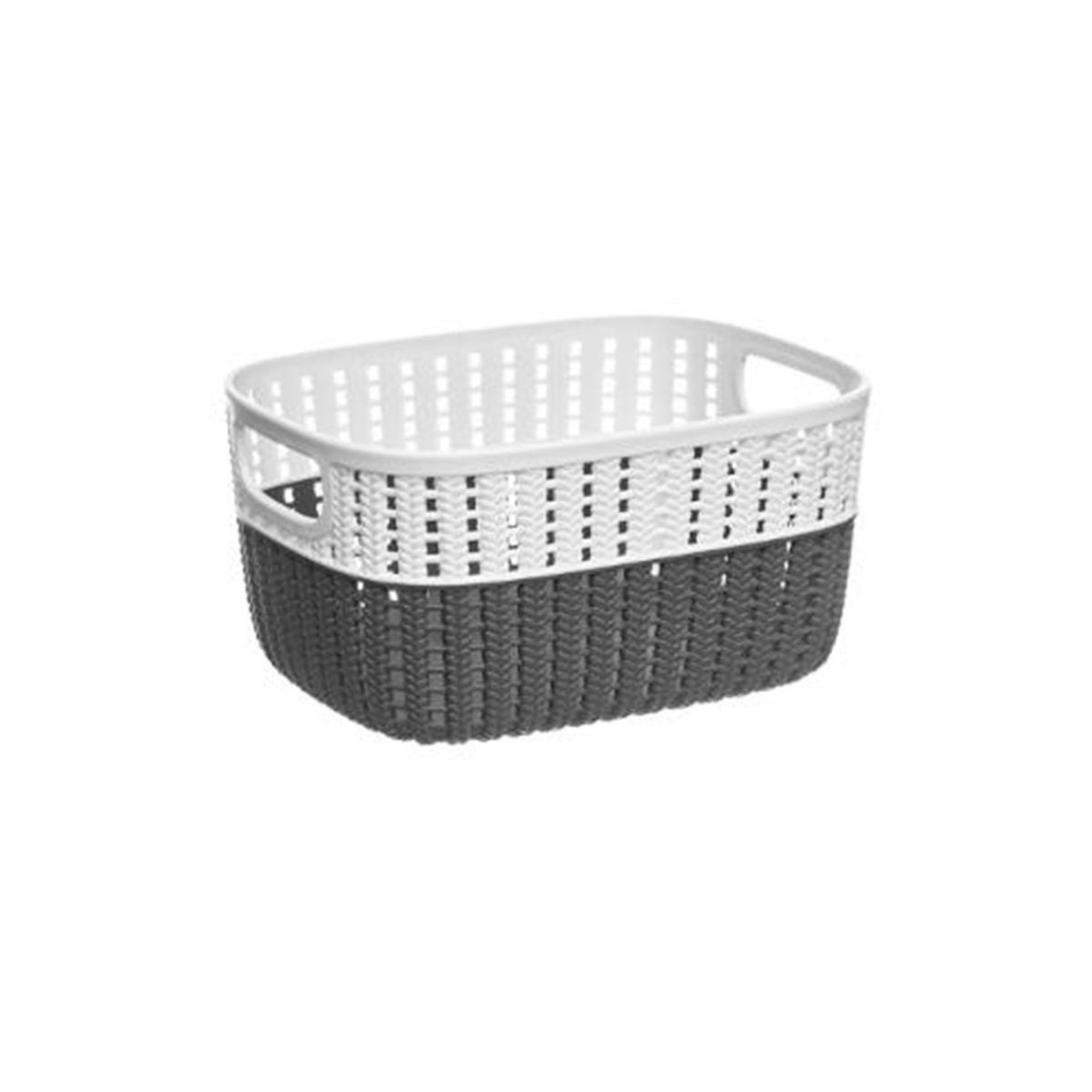 FIVE Panier de rangement  bicolore  3,5l blanc & gris
