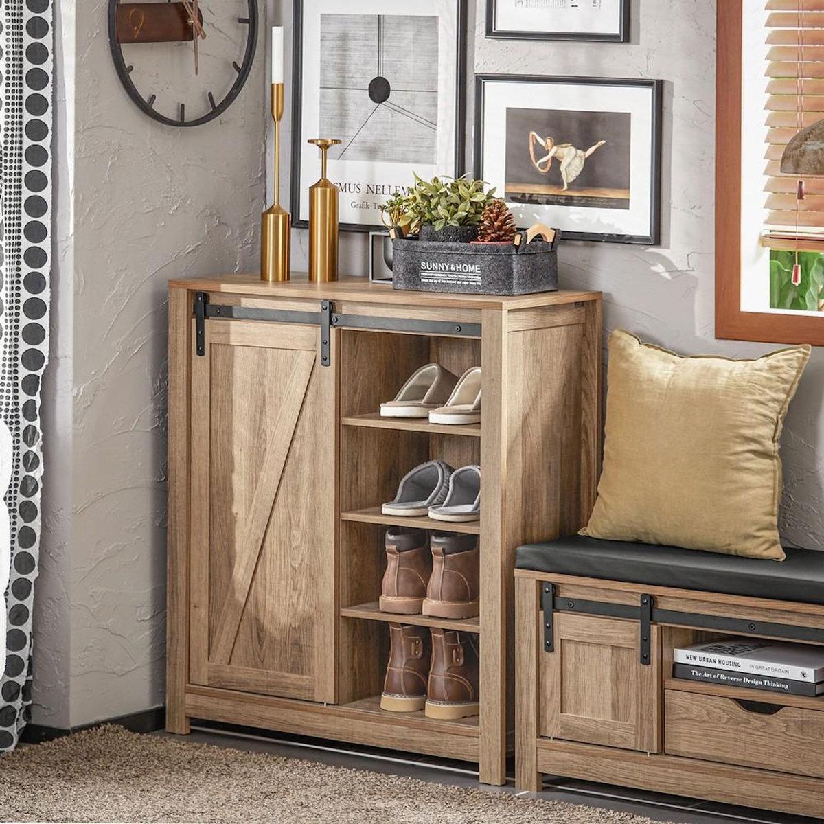 SOBUY SoBuy - Meuble À Chaussures avec un tiroir - Rustique - FSB59