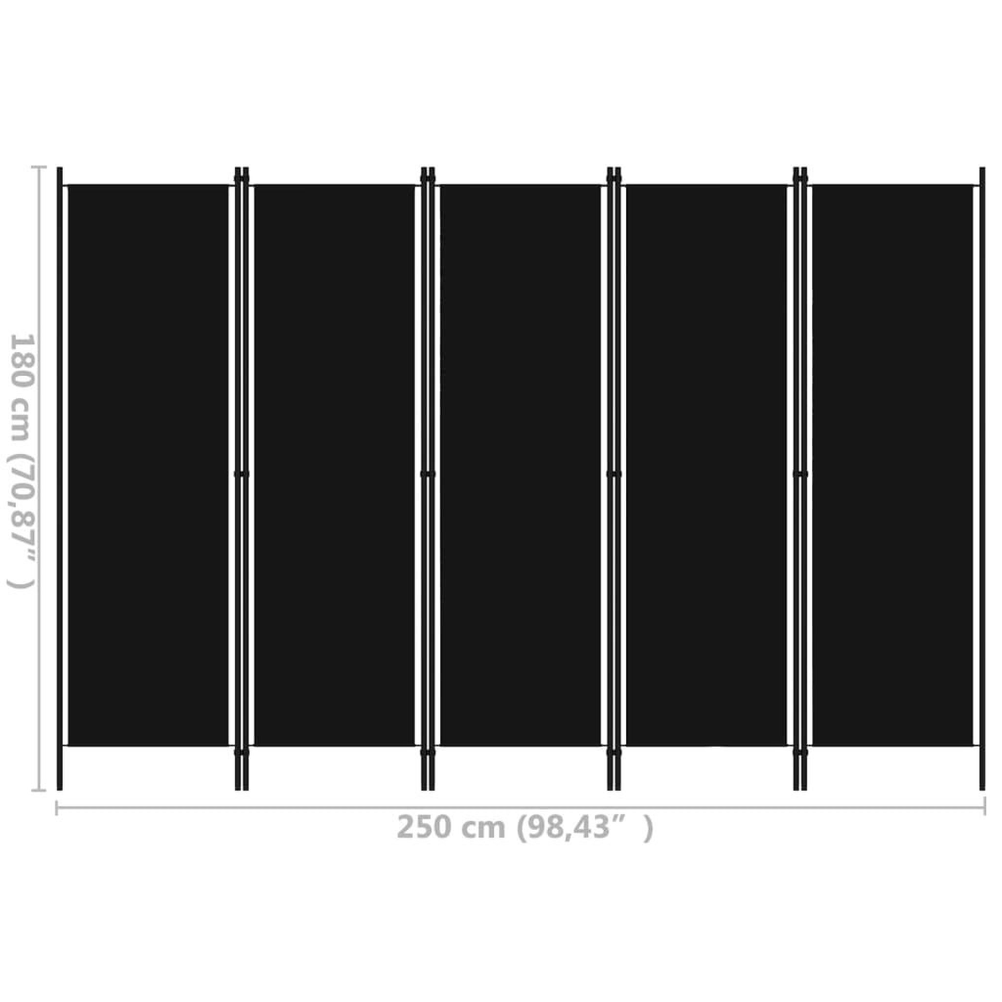 Voir la diapositive 6 : VIDAXL Cloison de separation 5 panneaux Noir 250x180 cm