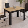 Voir la diapositive 2 : ID MARKET Table à manger rectangle ROZY 4 personnes noire plateau façon hêtre 110 cm