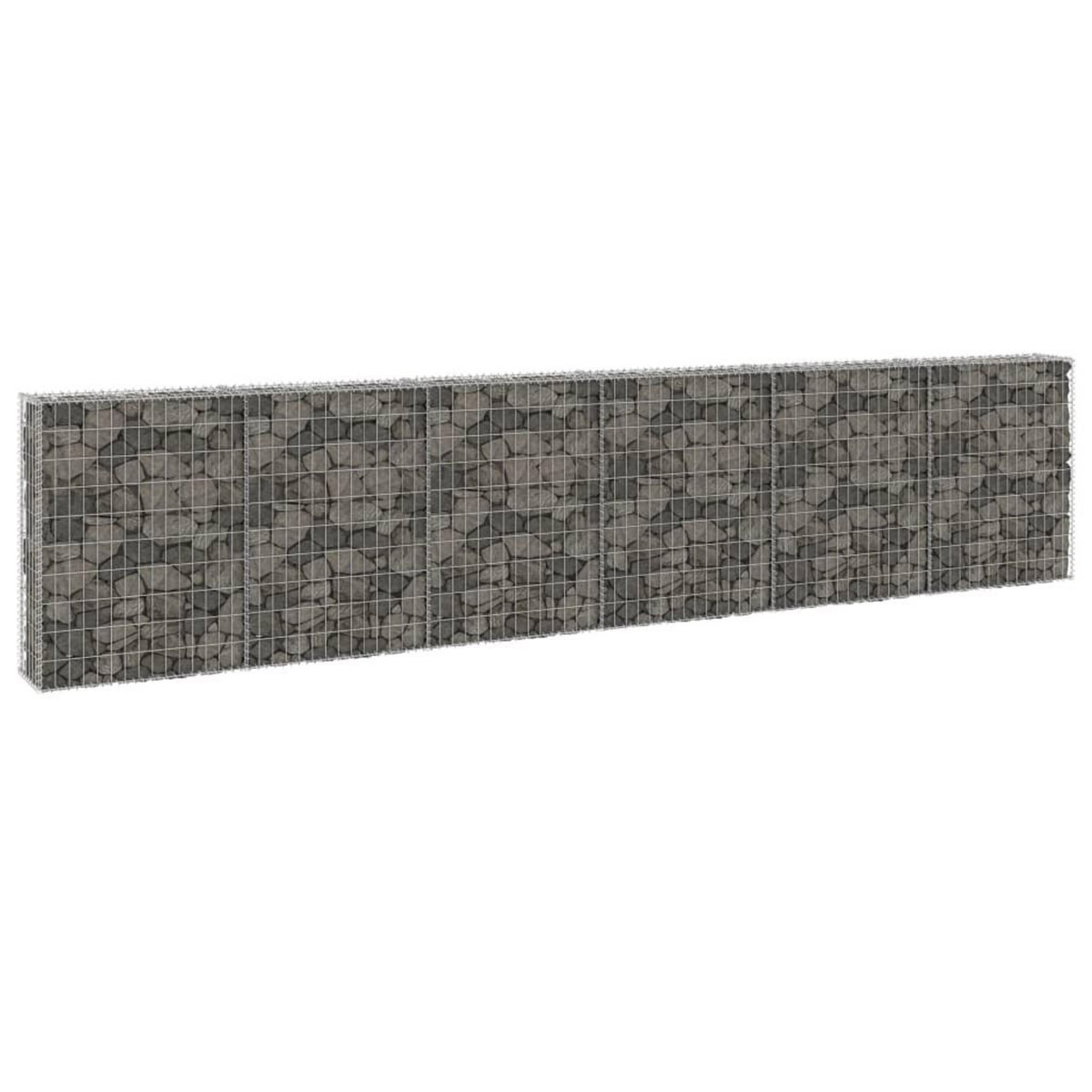 VIDAXL Mur en gabion avec couvercles Acier galvanise 300x30x100 cm