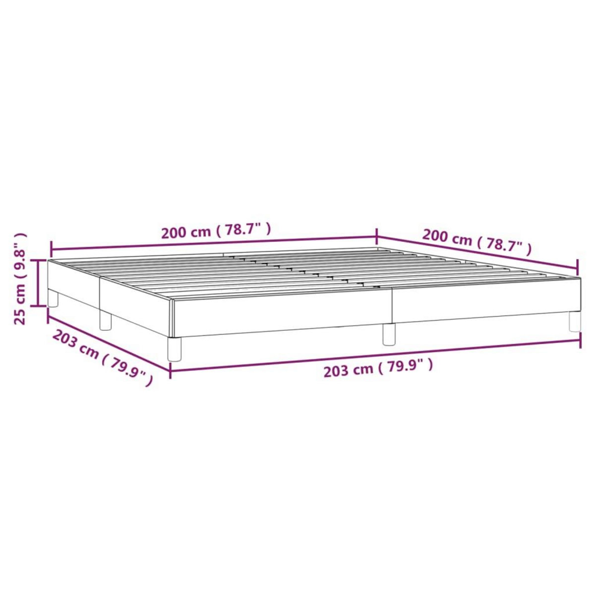 VIDAXL Cadre de lit sans matelas bleu fonce 200x200 cm velours