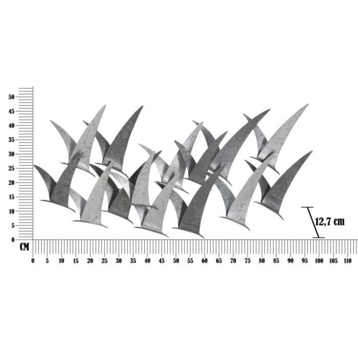 Paris Prix Décoration Murale en Métal  Gabbiani  93cm Gris