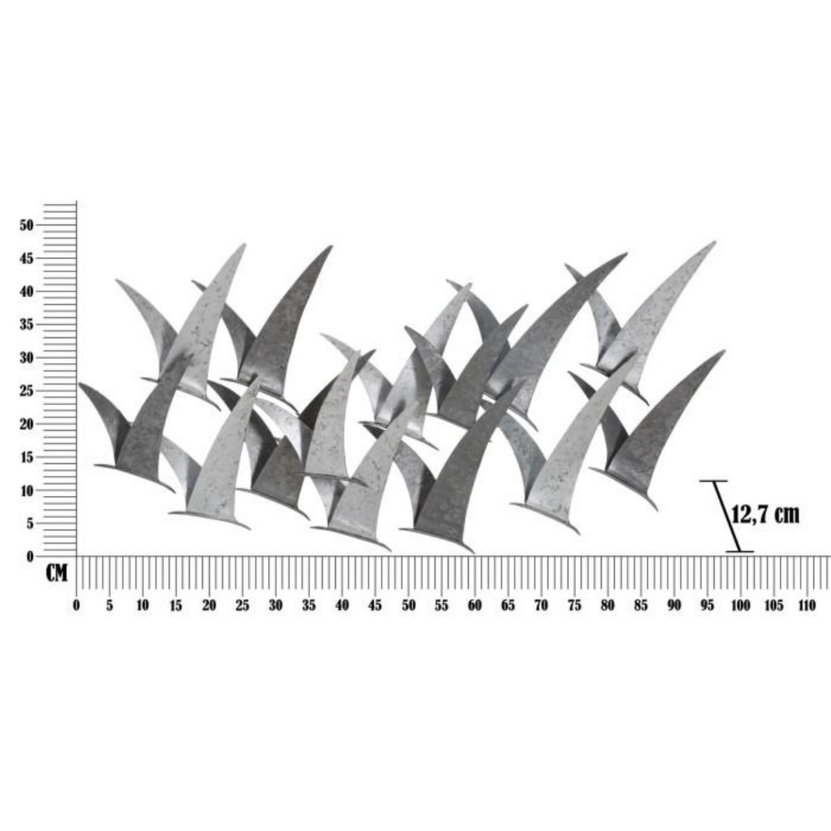 Paris Prix Décoration Murale en Métal  Gabbiani  93cm Gris