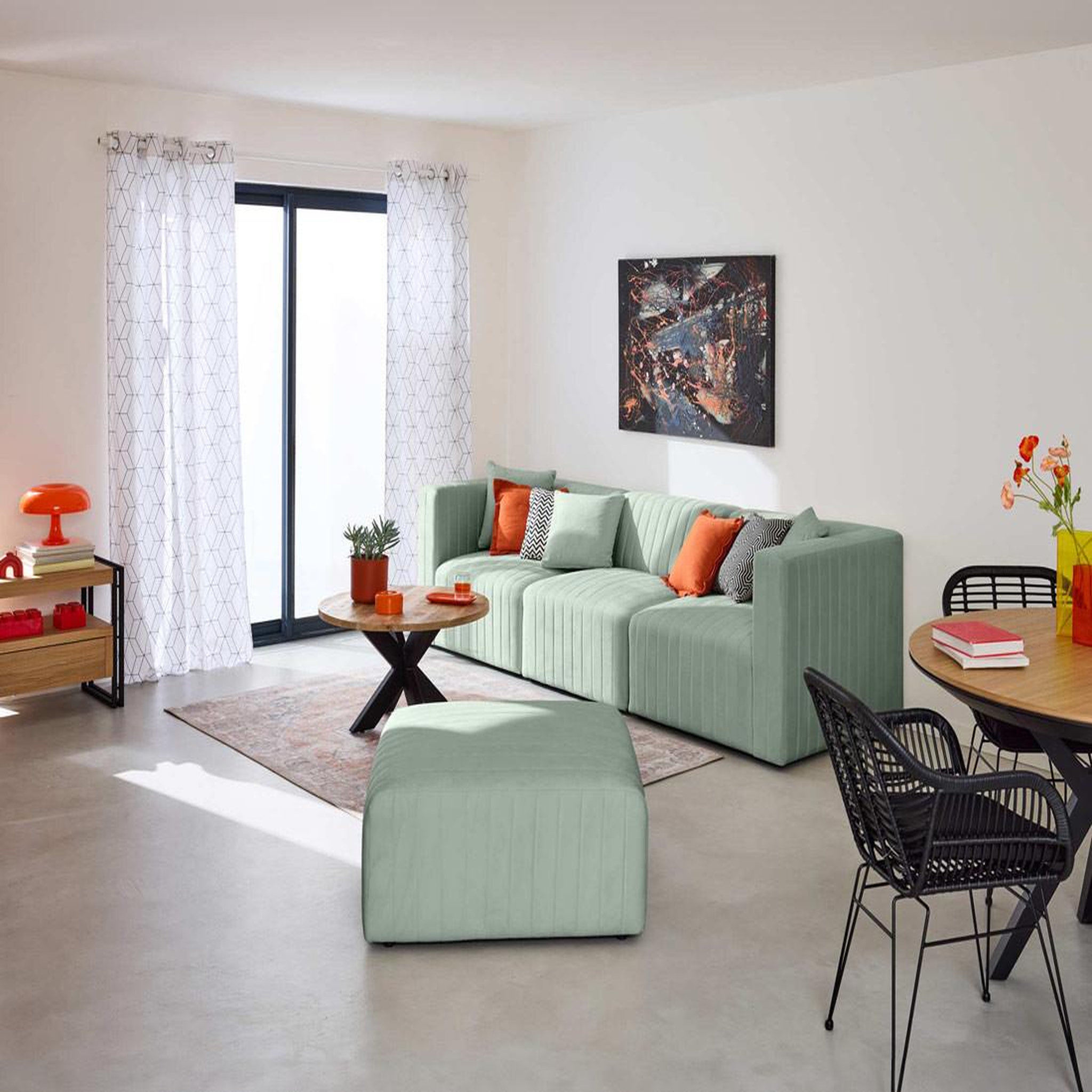 Voir la diapositive 2 : BEST MOBILIER Nova - canapé modulable 3 places - en velours