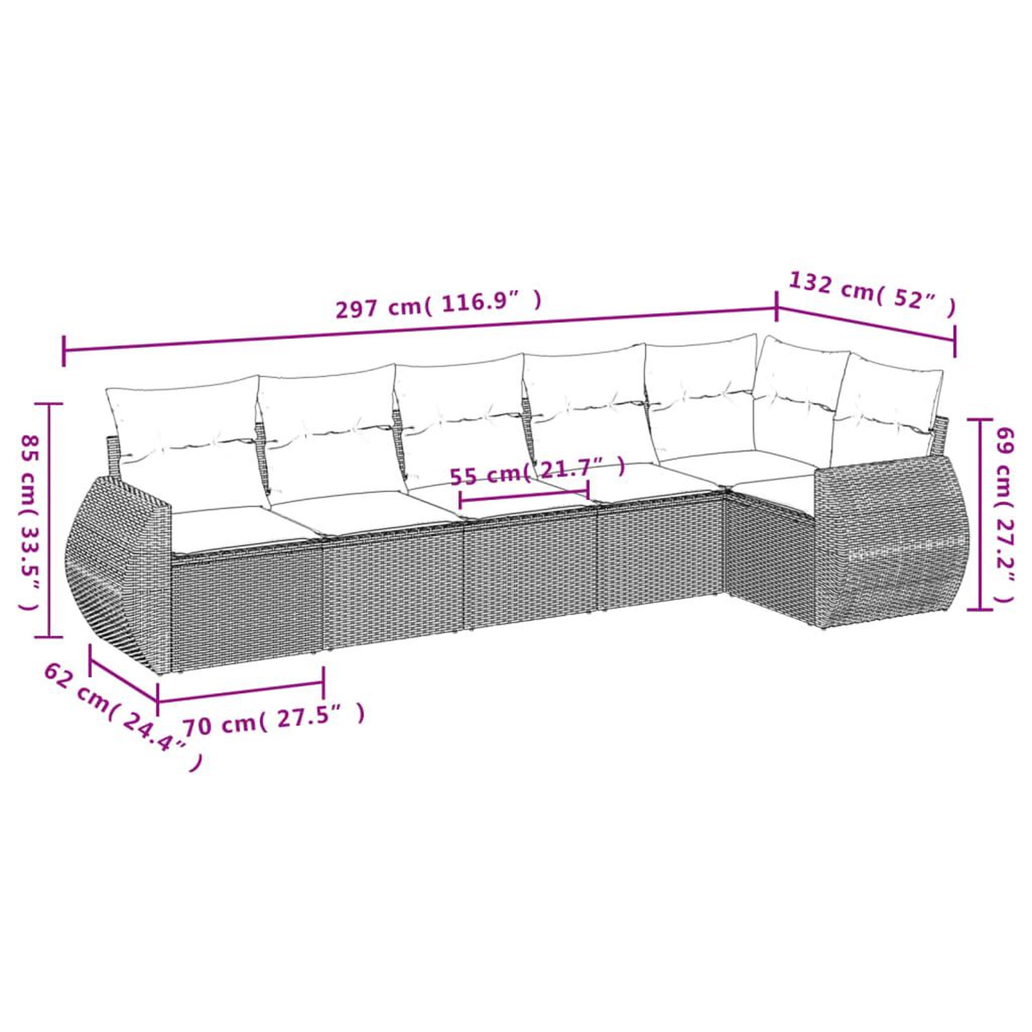 Voir la diapositive 6 : VIDAXL Salon de jardin 6 pcs avec coussins noir resine tressee