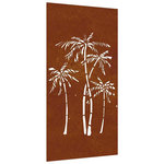 VIDAXL Decoration murale jardin 105x55 cm acier corten design palmier