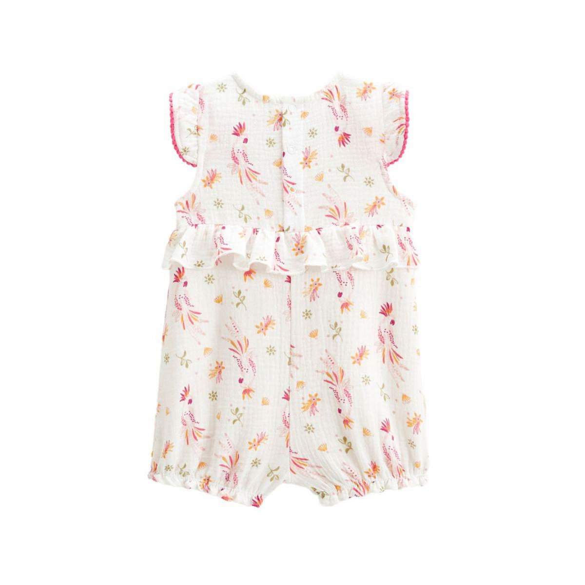 Petit Béguin Barboteuse bébé en gaze de coton Fiesta