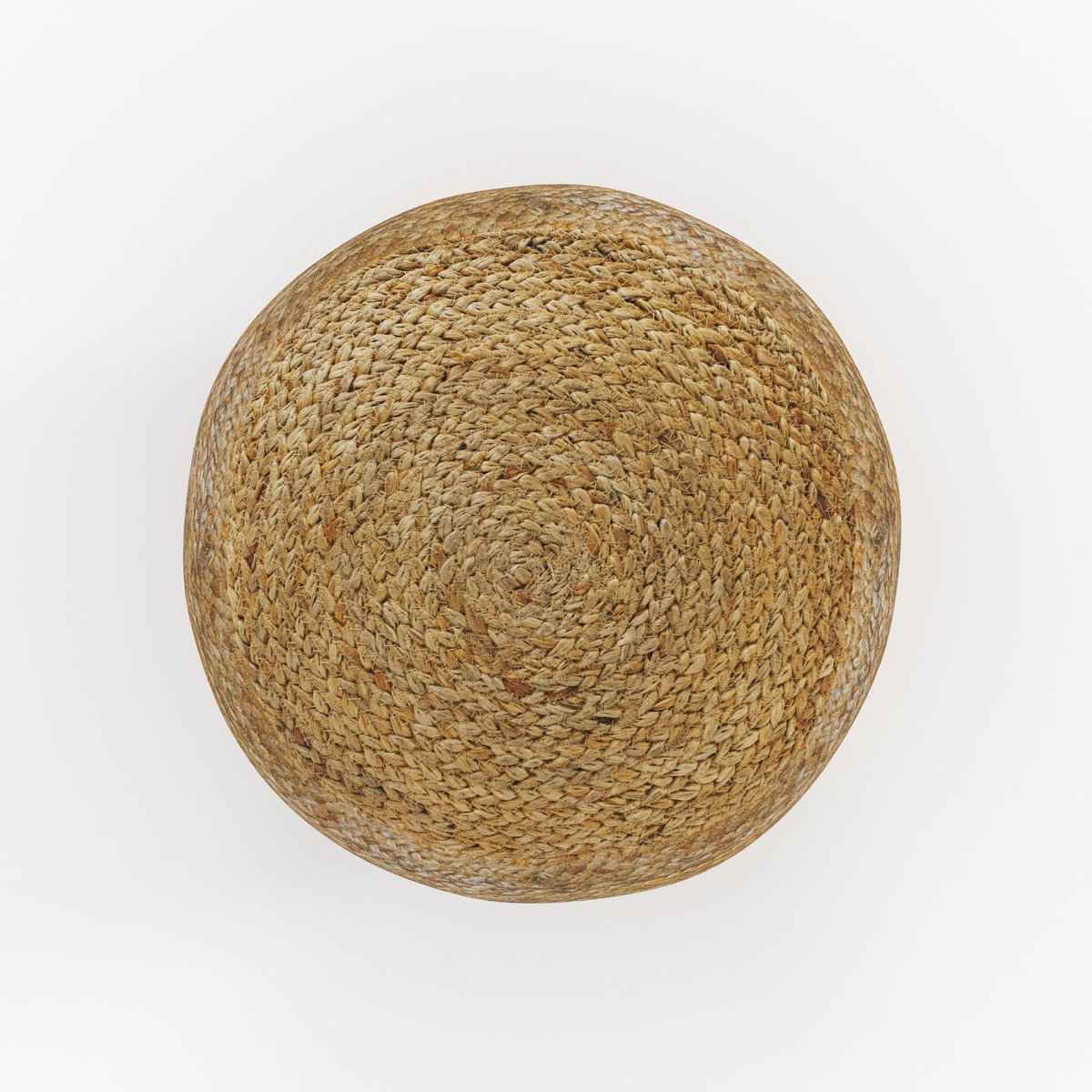 MAISON PAVANE Pouf rond en jute, fines rayures blanches D40 cm-Billy