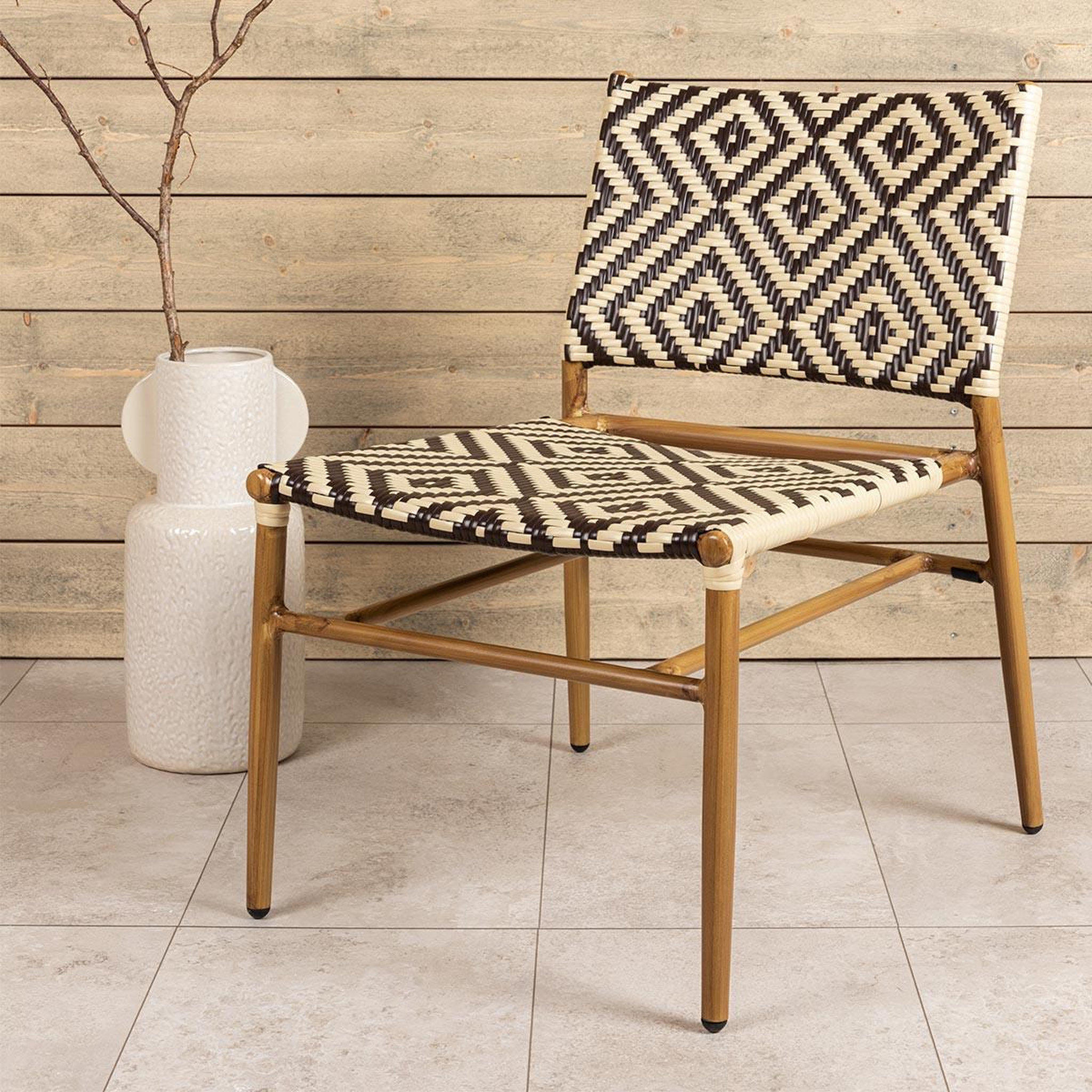 Voir la diapositive 6 : Paris Prix Fauteuil de jardin à motifs  calapan  77cm naturel