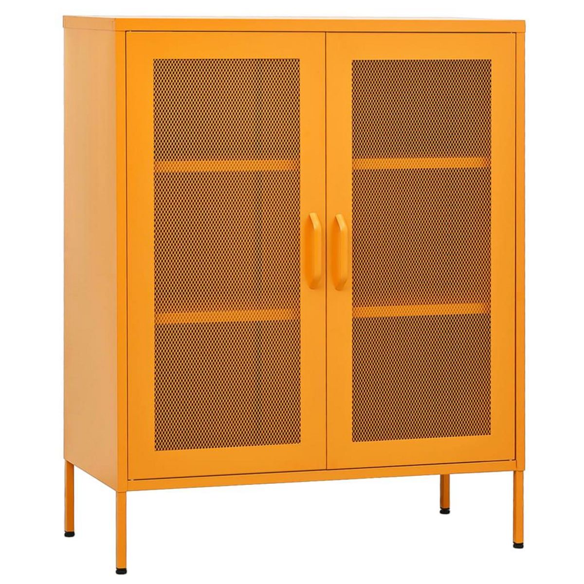 VIDAXL Armoire de rangement Jaune moutarde 80x35x101,5 cm Acier