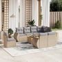 Voir la diapositive 1 : VIDAXL Salon de jardin avec coussins 9 pcs beige resine tressee