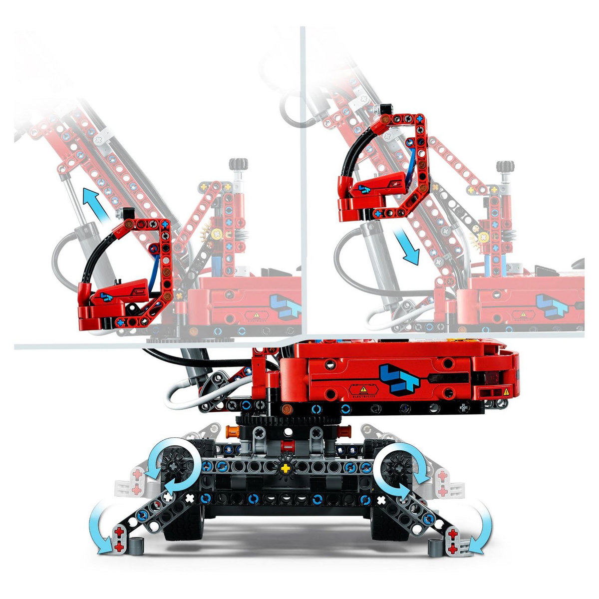 LEGO Technic 42144 La Grue de Manutention, Construction Éducative, Engin de Chantier Jouet