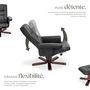 Voir la diapositive 3 : tectake Fauteuil relax avec pied en croix avec repose-pieds noir/marron