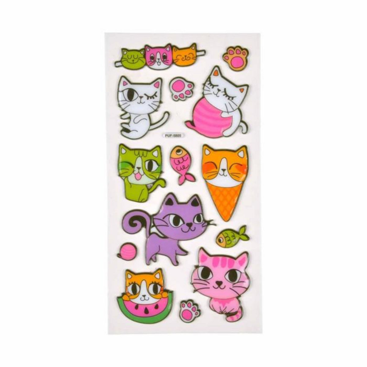 Paris Prix Stickers Effet 3D  Chatons  21cm Multicolore
