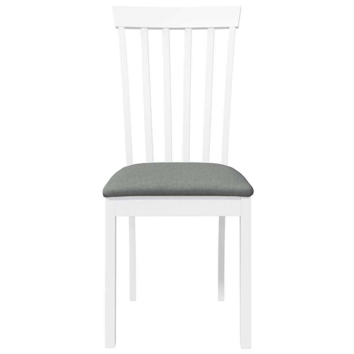 VIDAXL Chaises a manger coussins 2 pcs blanc bois massif caoutchouc
