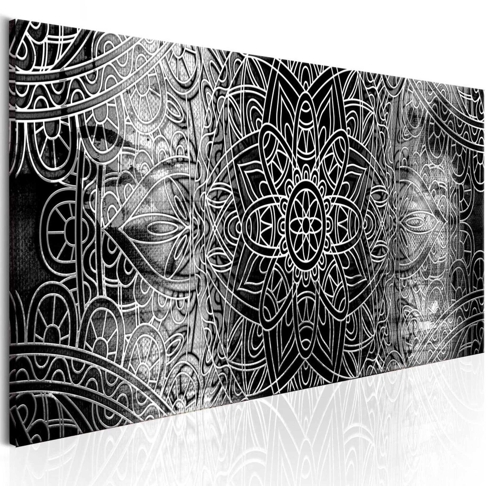 Paris Prix Tableau imprimé  mandala : grey depths. Coloris disponibles : Multicolore