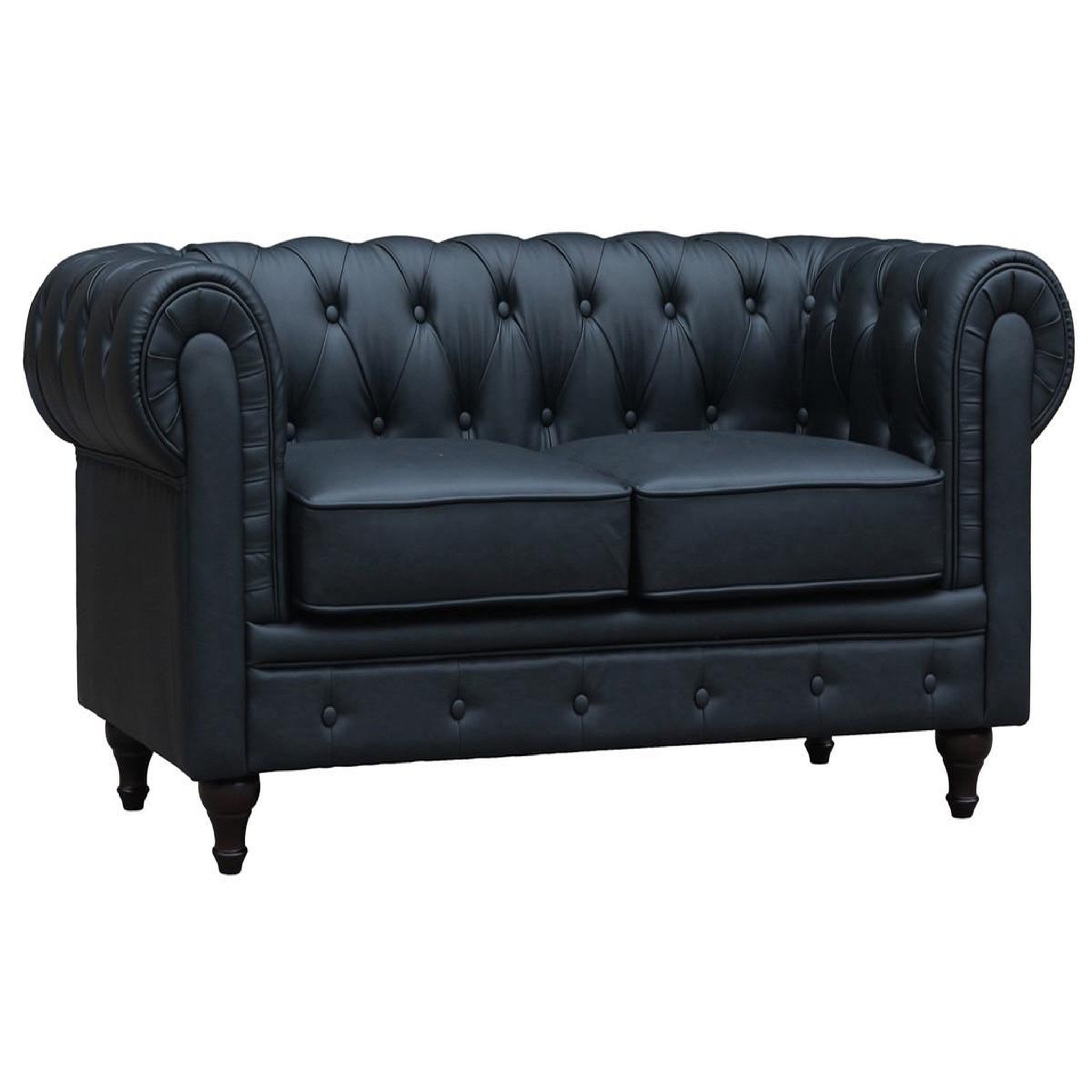 Habitat et Jardin Canapé fixe chesterfield  aliza  - 157 x 82 x 70 cm - 2 places - noir