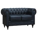 Habitat et Jardin Canapé fixe Chesterfield  Aliza  - 157 x 82 x 70 cm - 2 places - Noir