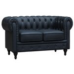 Habitat et Jardin Canapé fixe Chesterfield  Aliza  - 157 x 82 x 70 cm - 2 places - Noir