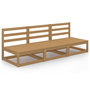 Voir la diapositive 2 : VIDAXL Canape a 3 places de jardin Marron miel Bois de pin solide