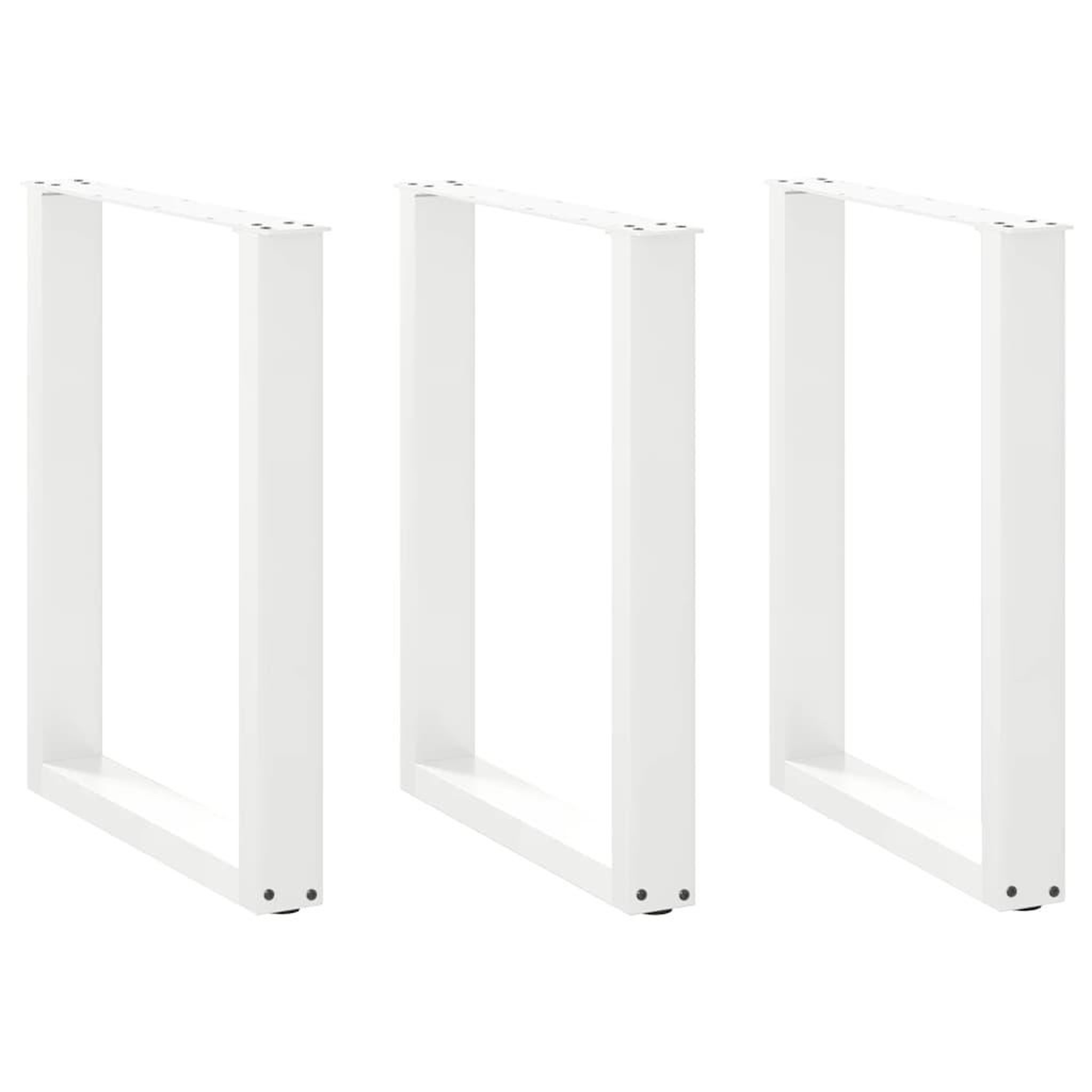 VIDAXL Pieds de table basse forme de U 3 pcs blanc 70x(72-73) cm acier