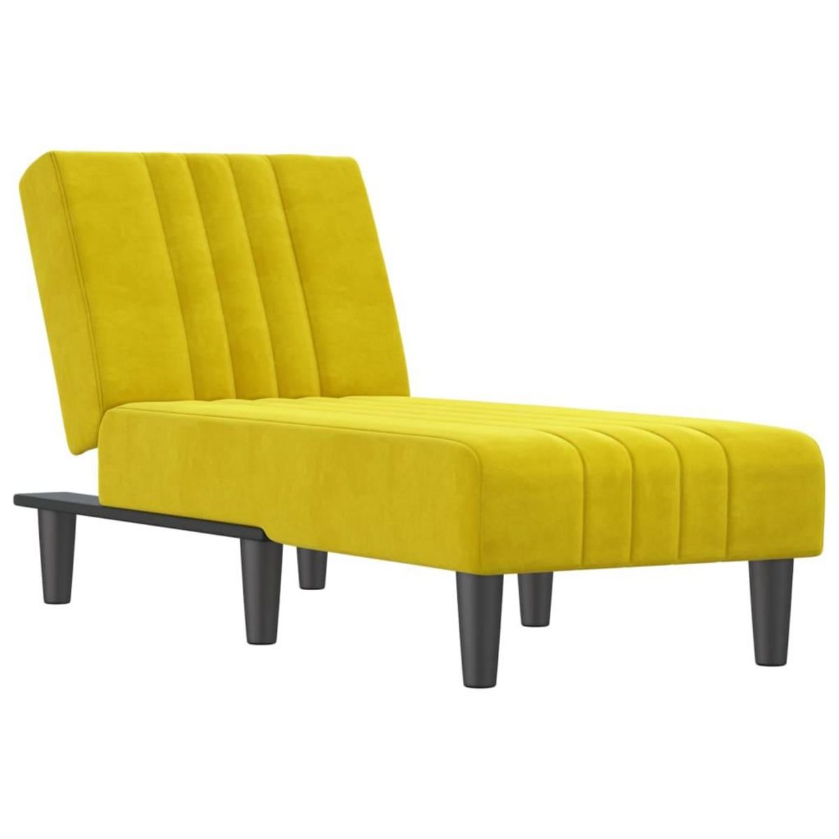 VIDAXL Chaise longue jaune velours