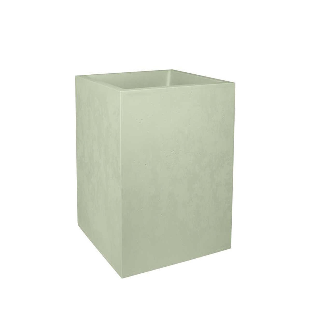 Eda Pot de fleur carré Basalt 39,5 x H.43,5 cm - Vert amande- Eda