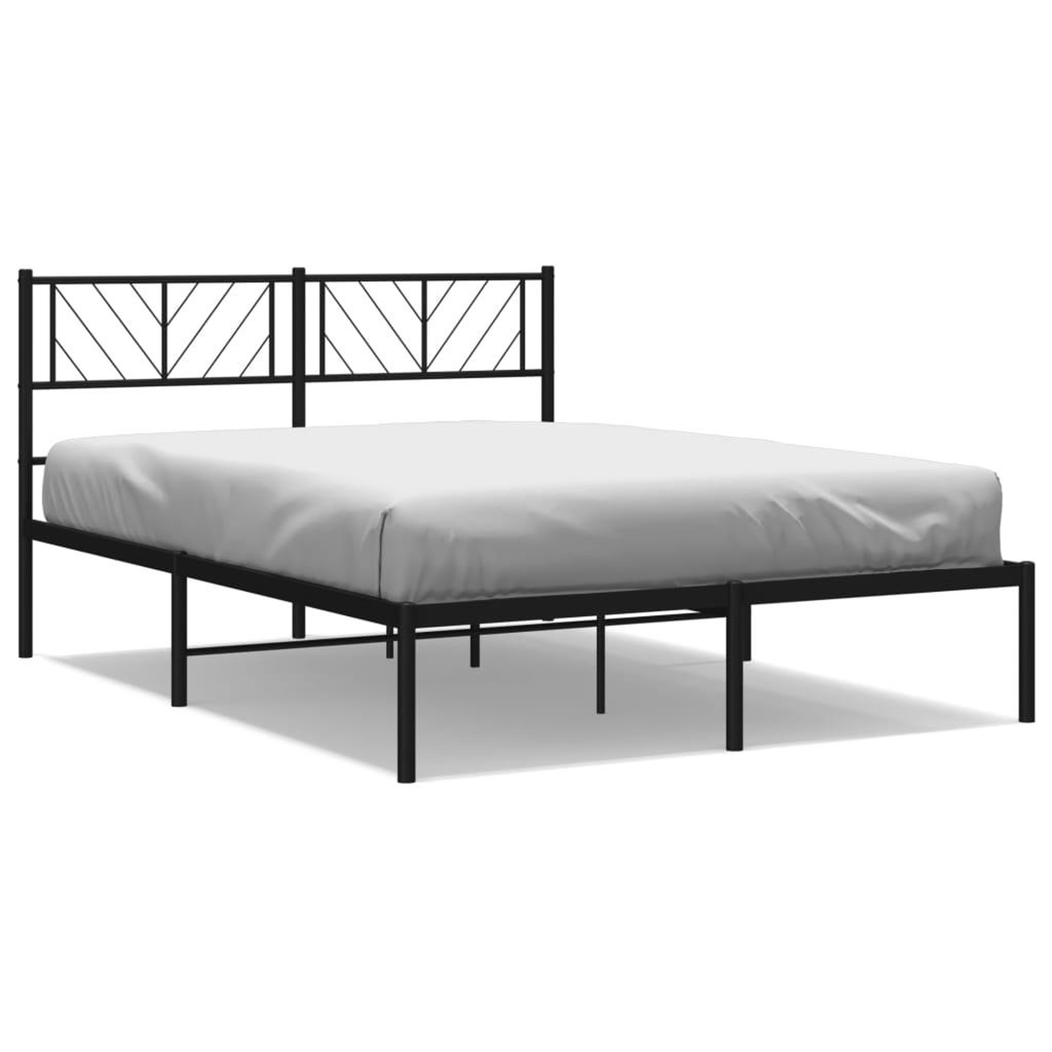 Voir la diapositive 2 : VIDAXL Cadre de lit metal sans matelas avec tete de lit noir 120x190cm