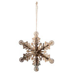 ATMOSPHERA Sujet de Noël Flocon 3D  Marron Glacé  13cm Naturel