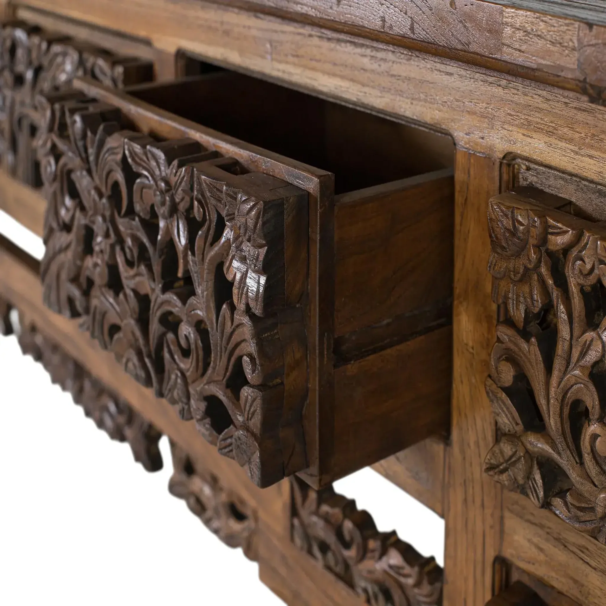 Voir la diapositive 4 : GINER Y COLOMER SL Console en bois de teck 220 cm style ethnique colonial