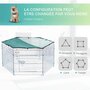 Voir la diapositive 5 : PAWHUT PawHut Parc enclos modulable Acier 6 Panneaux et 1 Porte pour Chiens Ø 120 x 60 cm Gris Métal vert
