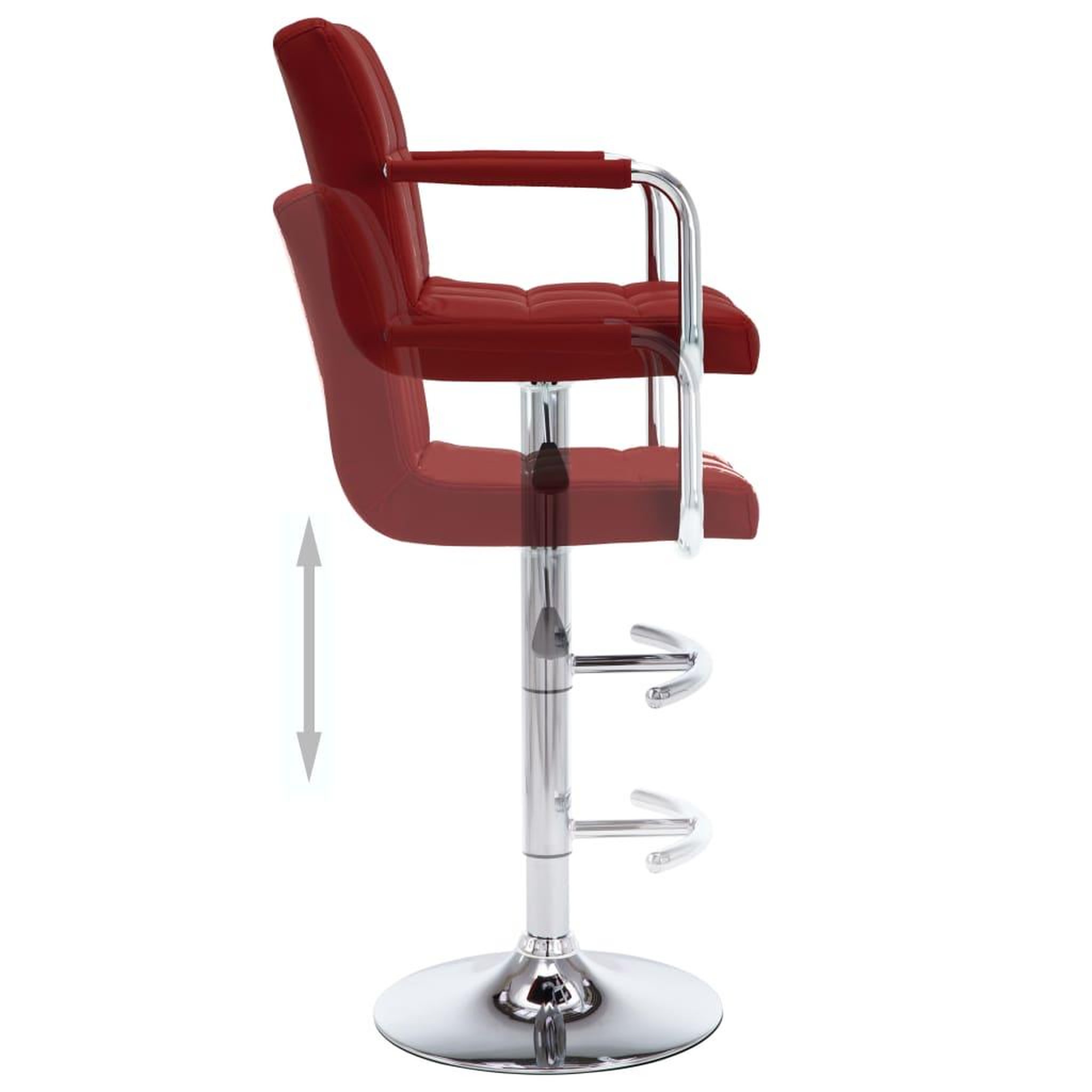 Voir la diapositive 5 : VIDAXL Tabourets de bar lot de 2 rouge bordeaux similicuir