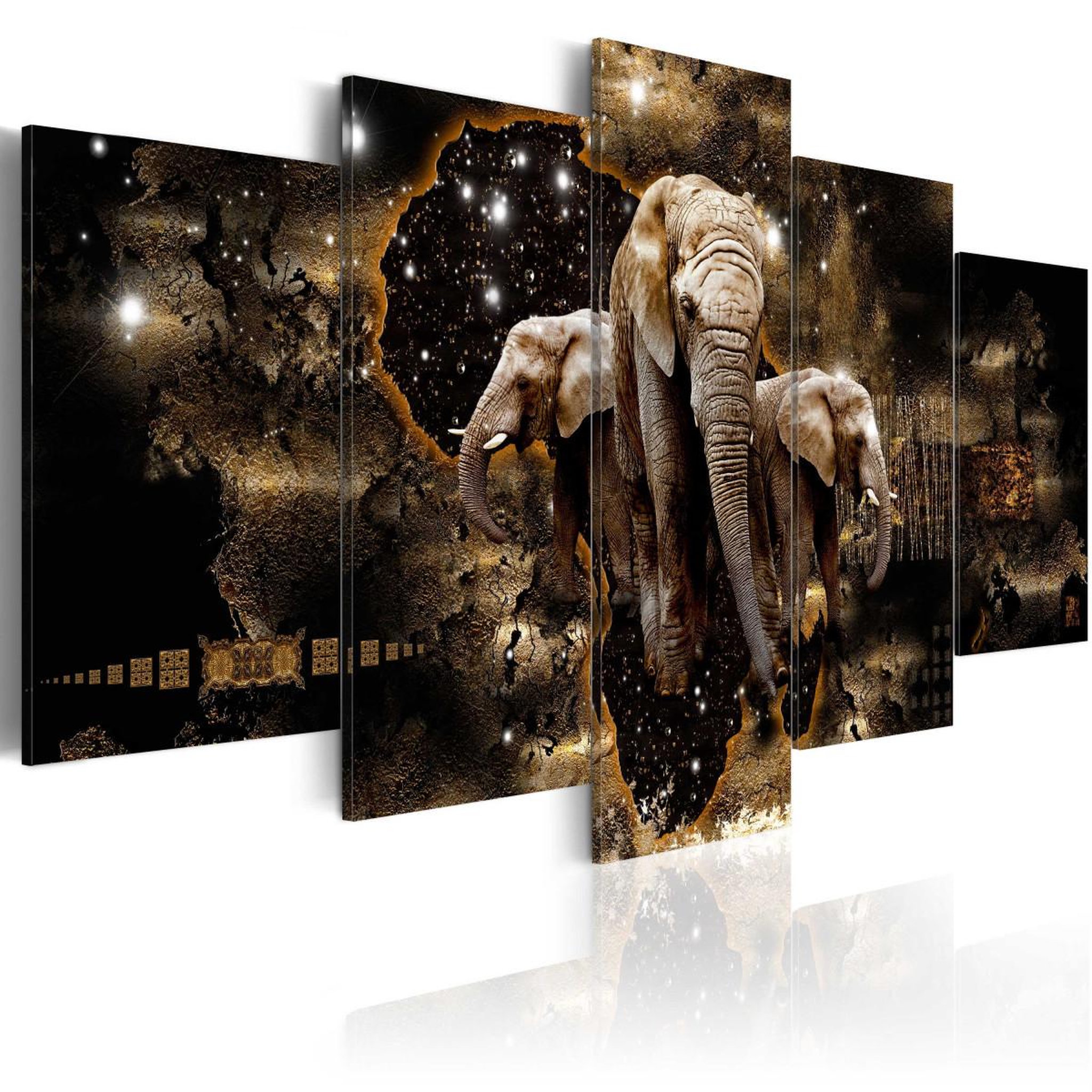 Voir la diapositive 1 : Paris Prix Tableau Imprimé  Brown Elephants