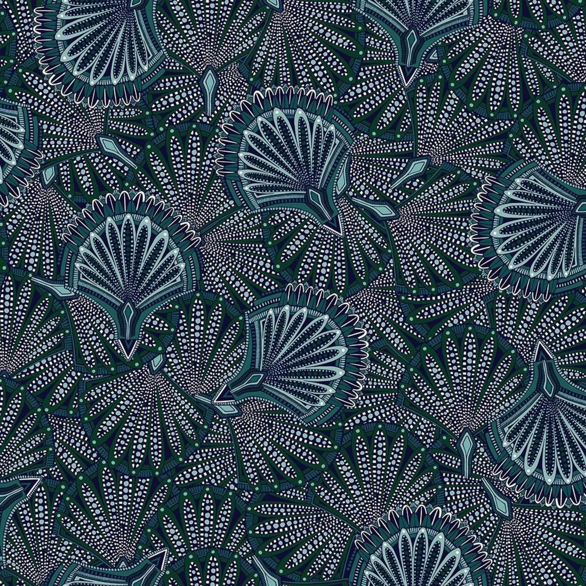 ATMOSPHERA Housse de couette 240x220 Eventail + 2 taies 100% coton 57 fils